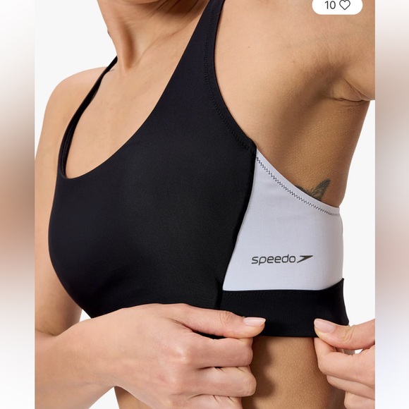 Speedo Colorblock Racerback Bikini Top - Picture 4 of 8